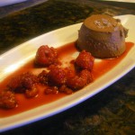 Chocolate Panna Cotta with Raspberry Port Sauce