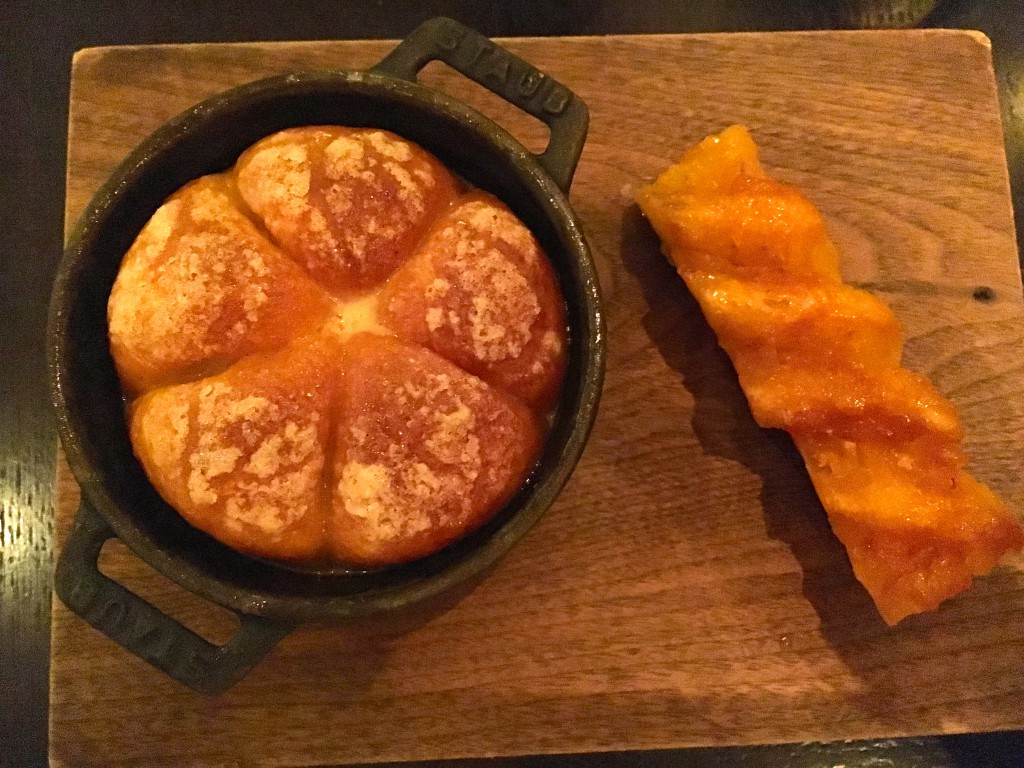 The infamous “tipsy cake” with spit-roasted pineapple